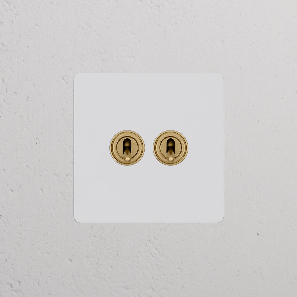 Kew Single 2x Toggle Switch - Paintable Antique Brass