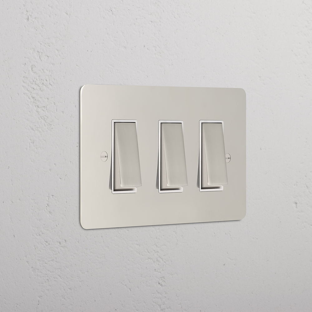3G Two Way Rocker Switch - Polished Nickel | White