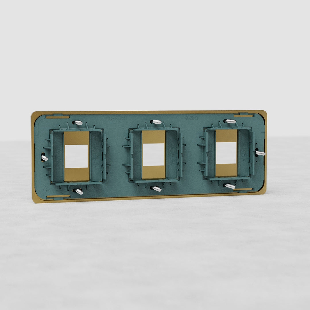 Grove Triple 3x Keystone Module Plate - Antique Brass