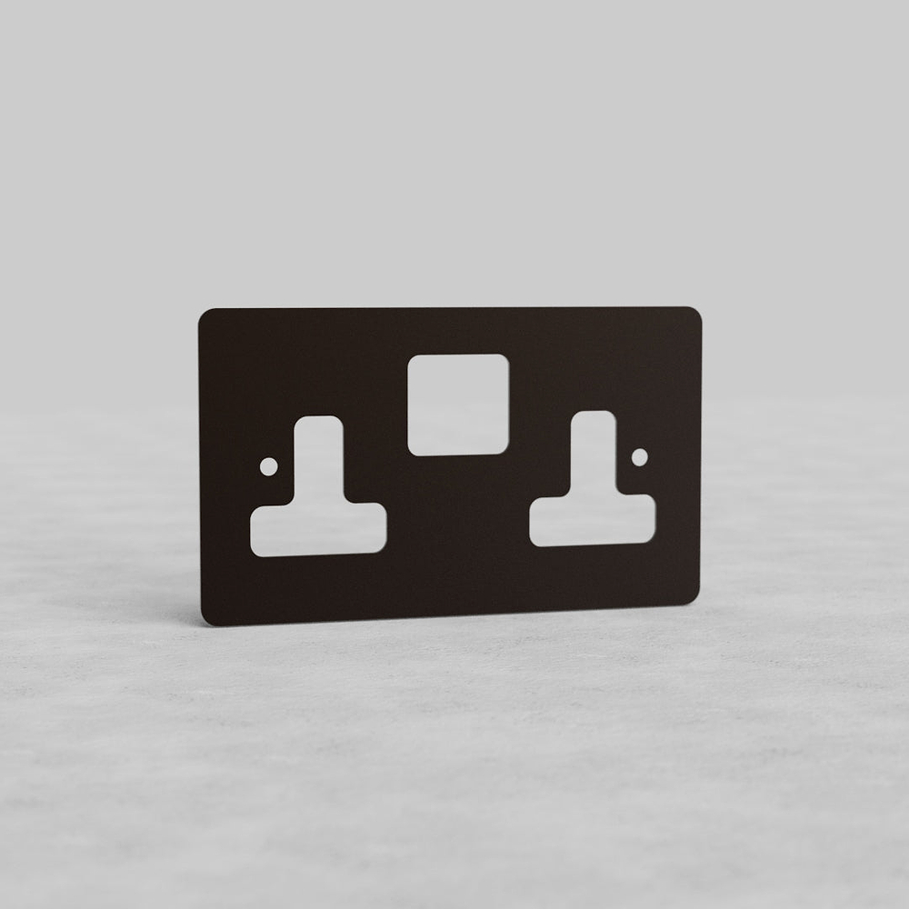2G 13A UK Socket Front Plate – Bronze