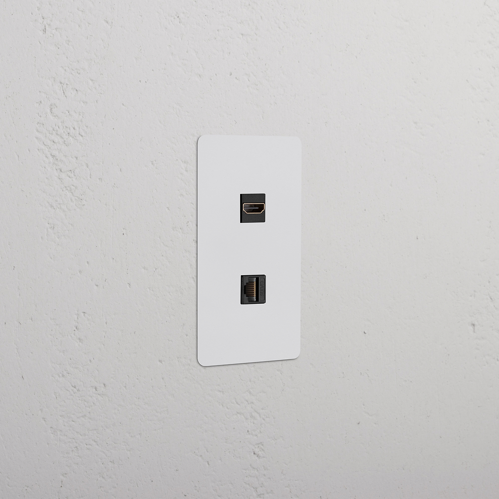 Kew 1G HDMI & CAT 6 Keystone - Paintable Black