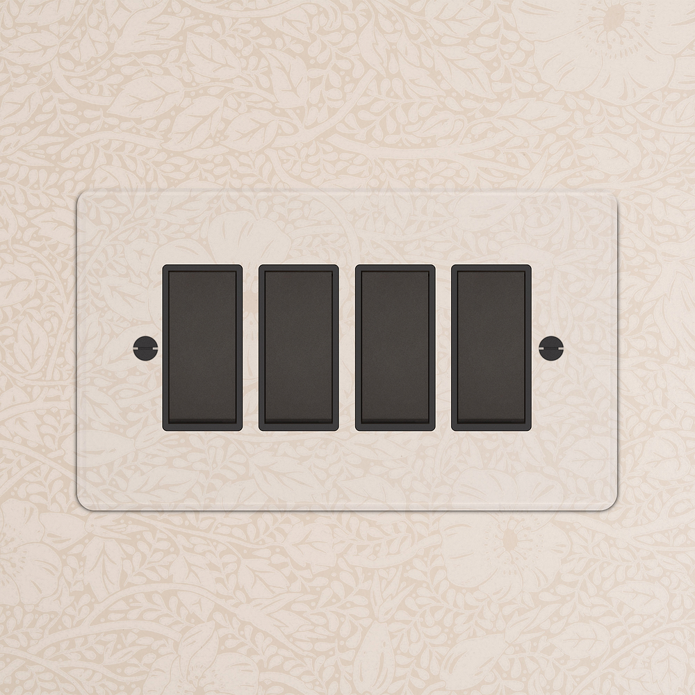4G Two Way Rocker Switch - Clear Bronze | Black