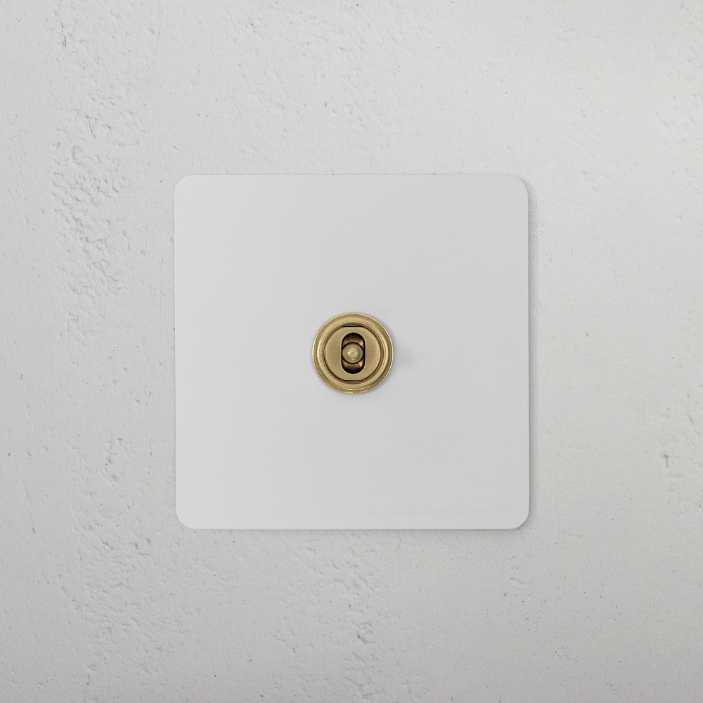 1G Centre Retractive Toggle Switch - Paintable Antique Brass