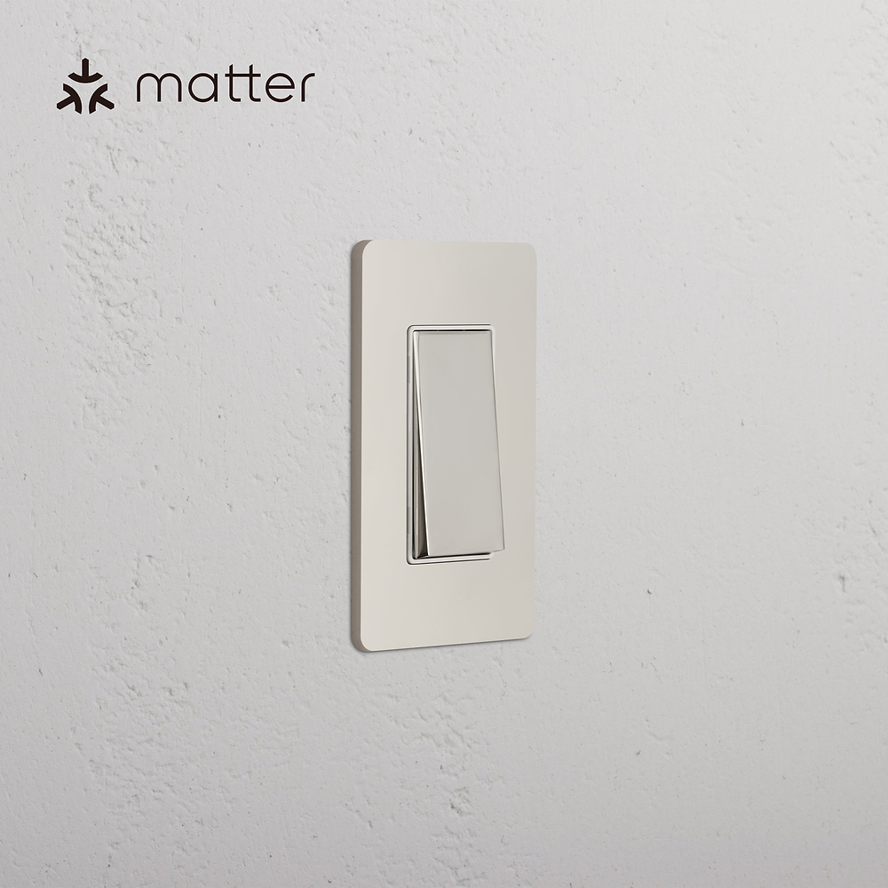 Grove 1G Smart Retractive Rocker Switch - Polished Nickel White