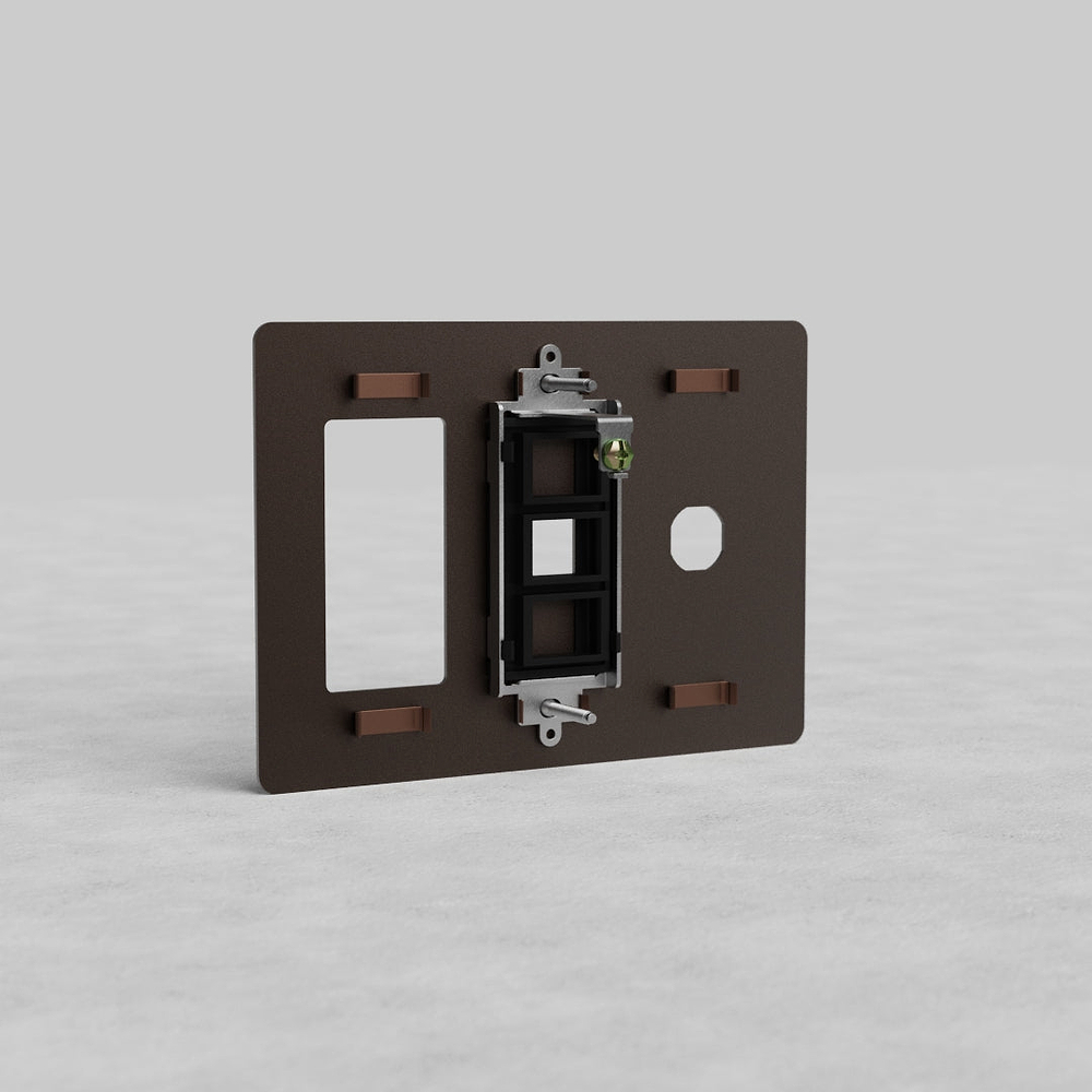 Kew 3G Outlet & Keystone & Switch Plate - Bronze
