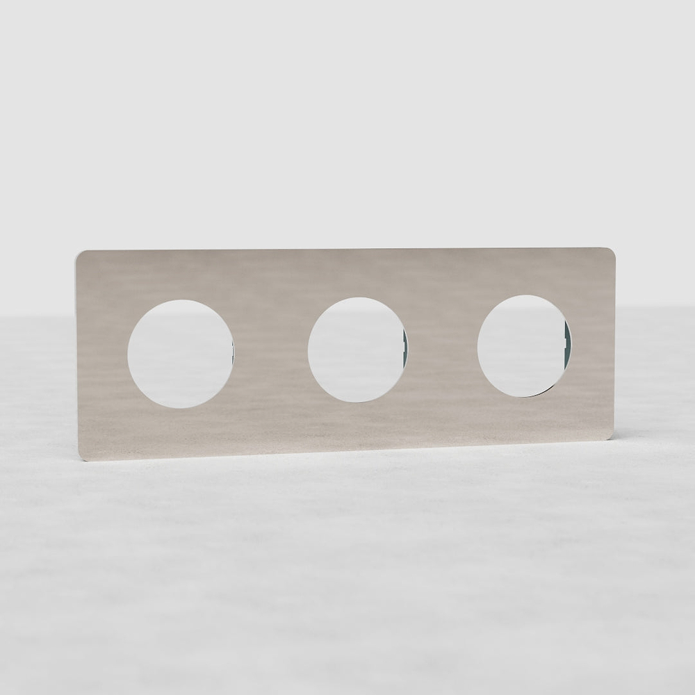 Grove Triple 3x Socket Plate - Polished Nickel