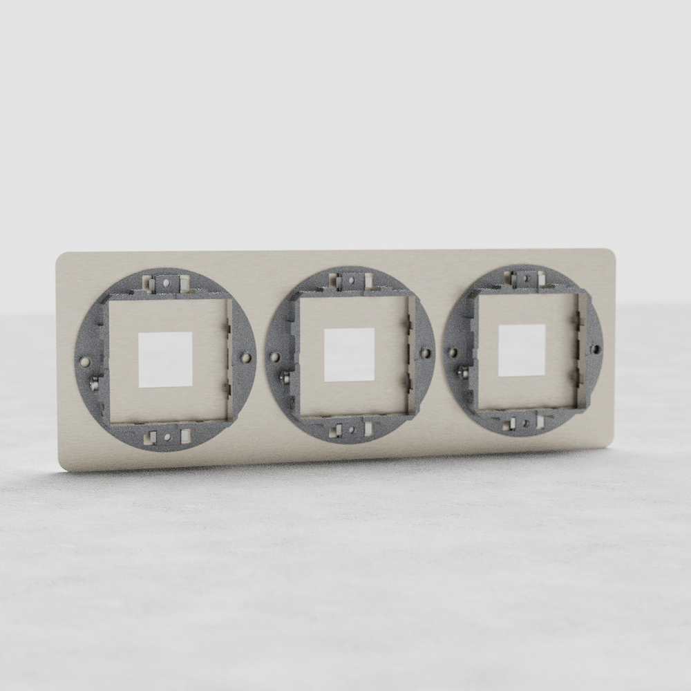 Kew Placca modulo keystone tripla 3x – Nichel Satinato