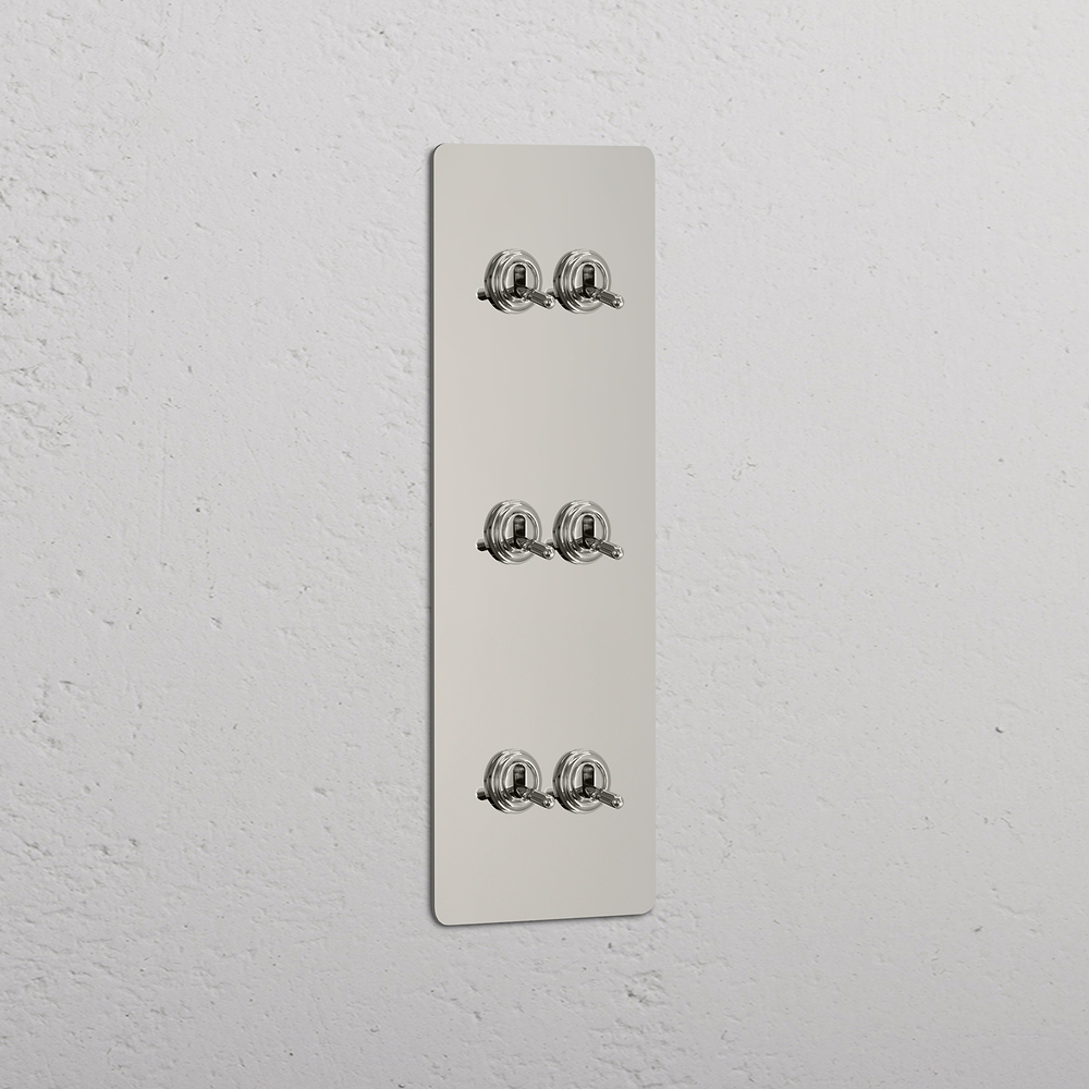 Grove Triple 6x Vertical Toggle Switch - Polished Nickel