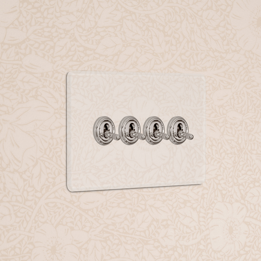 4G Two Way Toggle Switch - Clear Polished Nickel