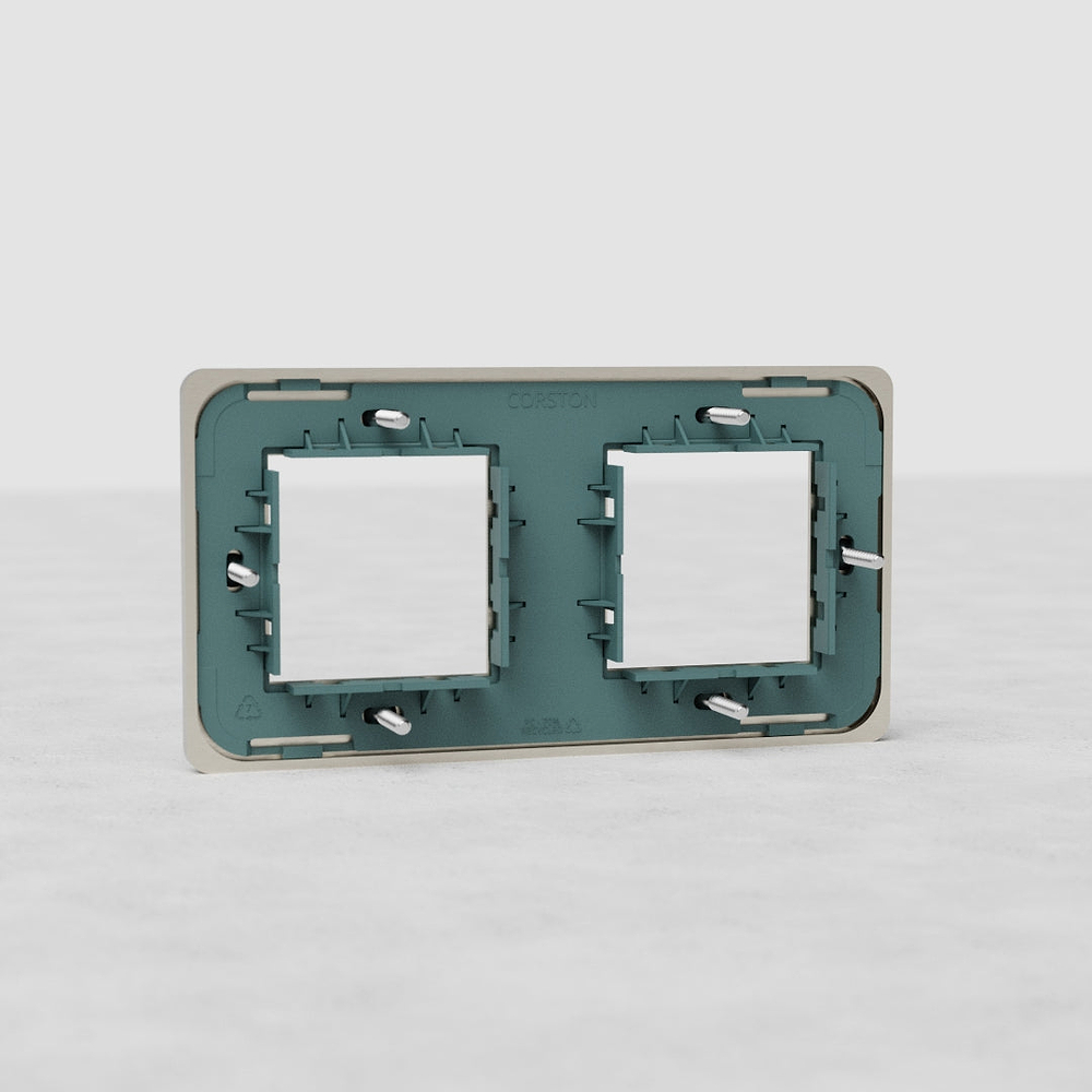 Grove Double 2x 45mm Module Plate – Satin Nickel