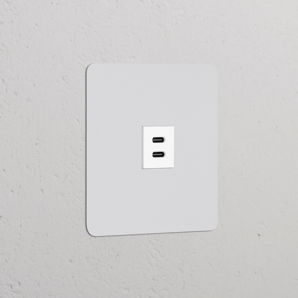 Kew Prise USB-C 30 W (Plaque Simple) – Peignable | Blanc