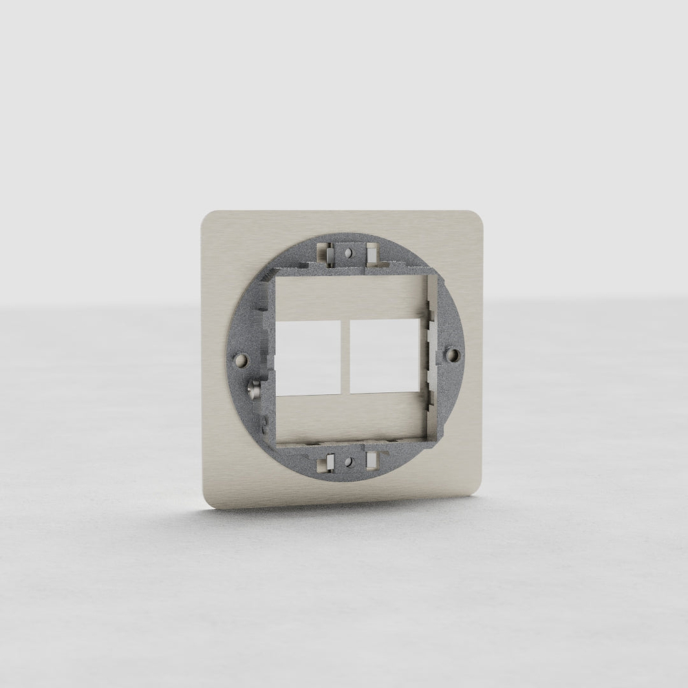 Kew Einfachrahmen 2x 20-mm-Keystone – Satinnickel