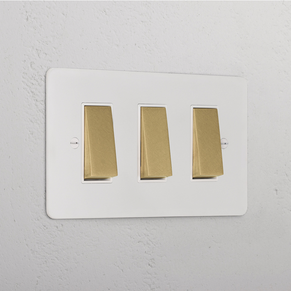 3G Two Way Rocker Switch - Paintable Antique Brass | White