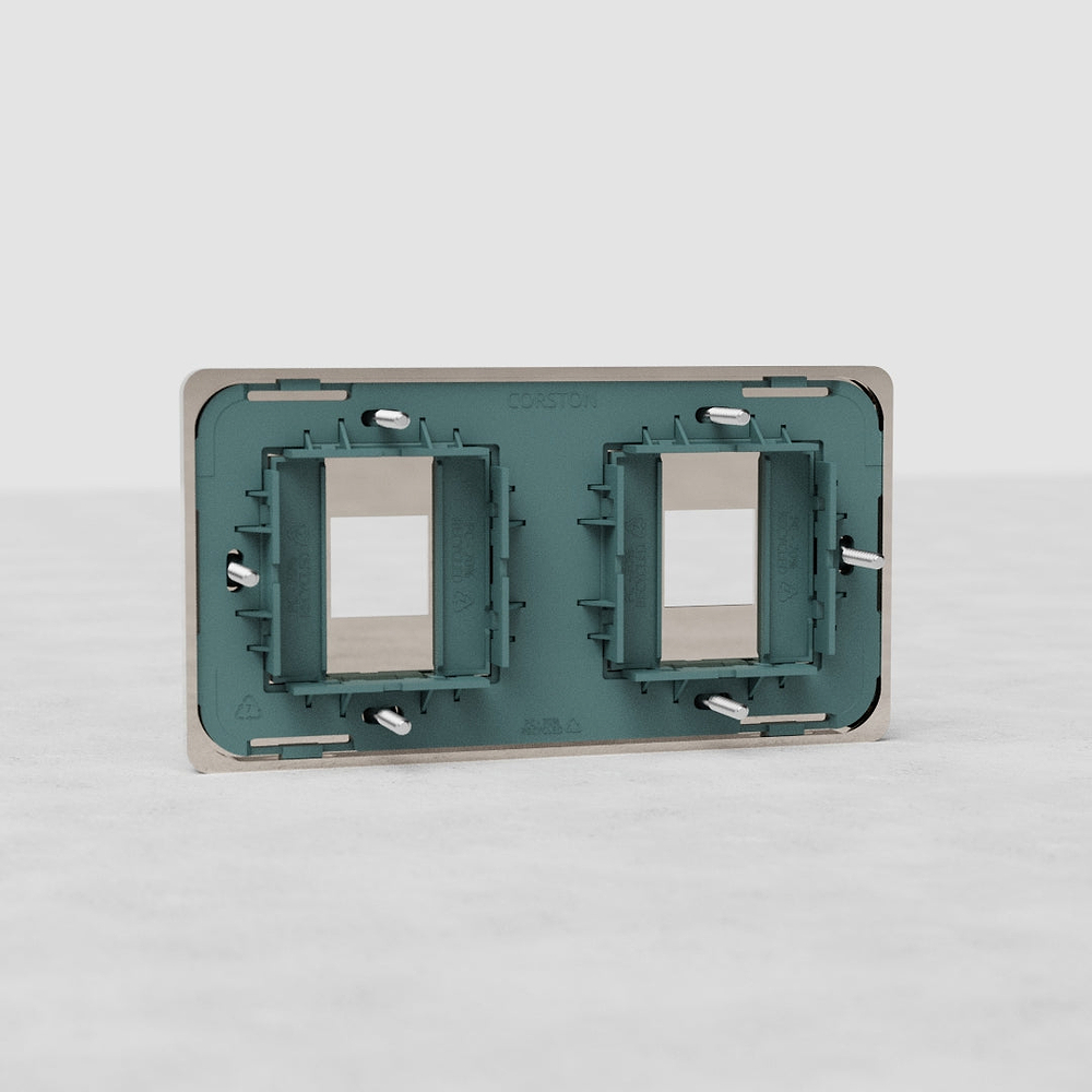 Grove Double 2x Keystone Module Plate - Polished Nickel