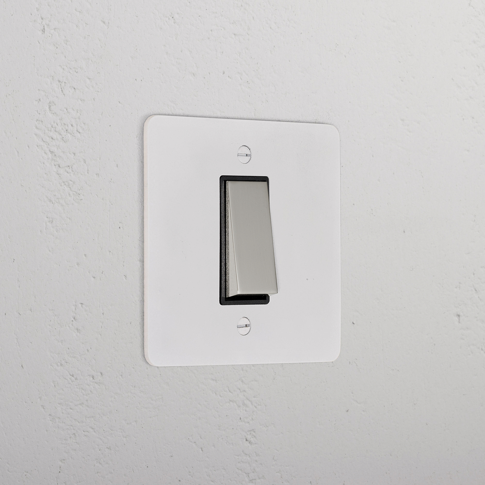 1G Two Way Rocker Switch - Paintable Polished Nickel | Black