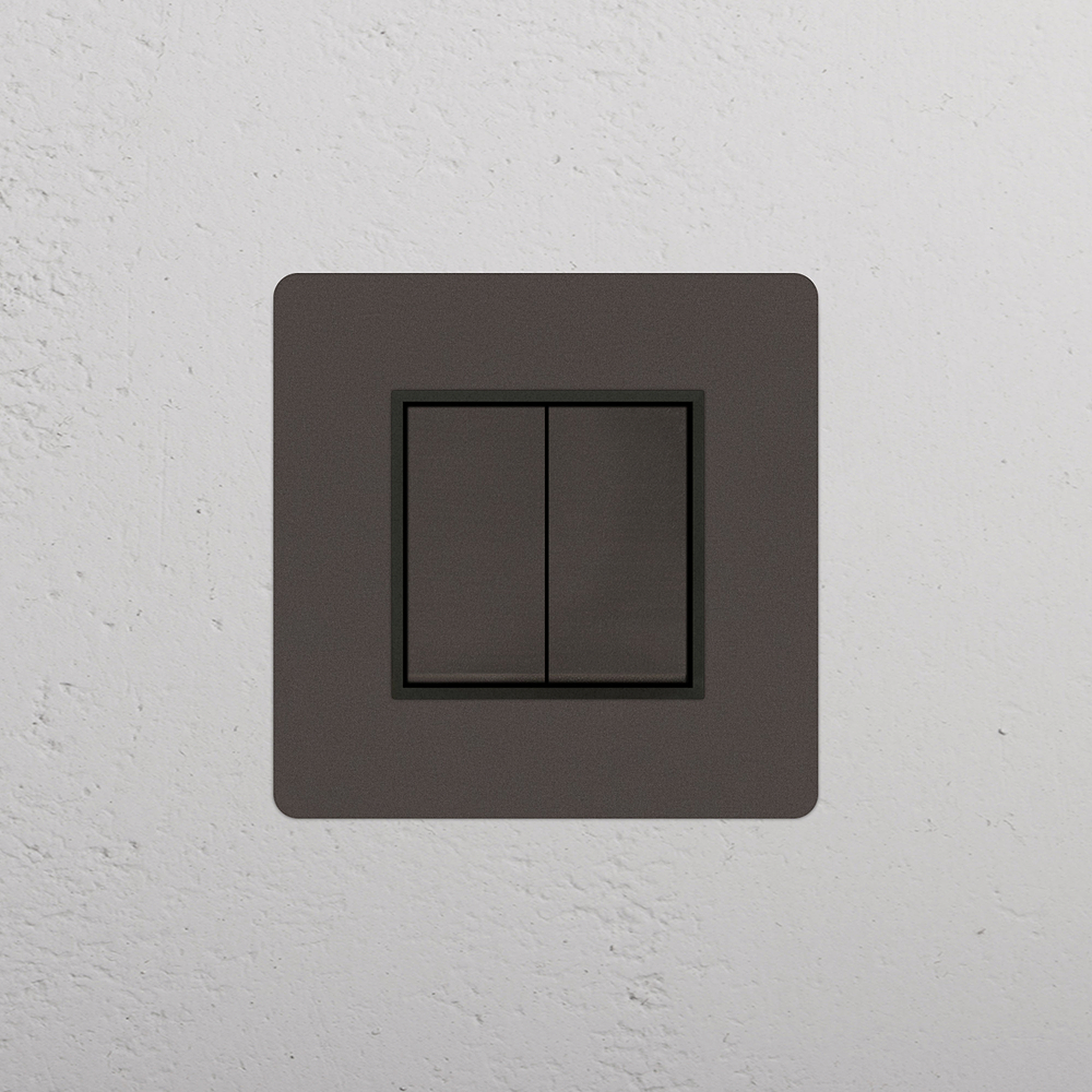 Kew Interruptor basculante de duas vias individual - Bronze | Preto