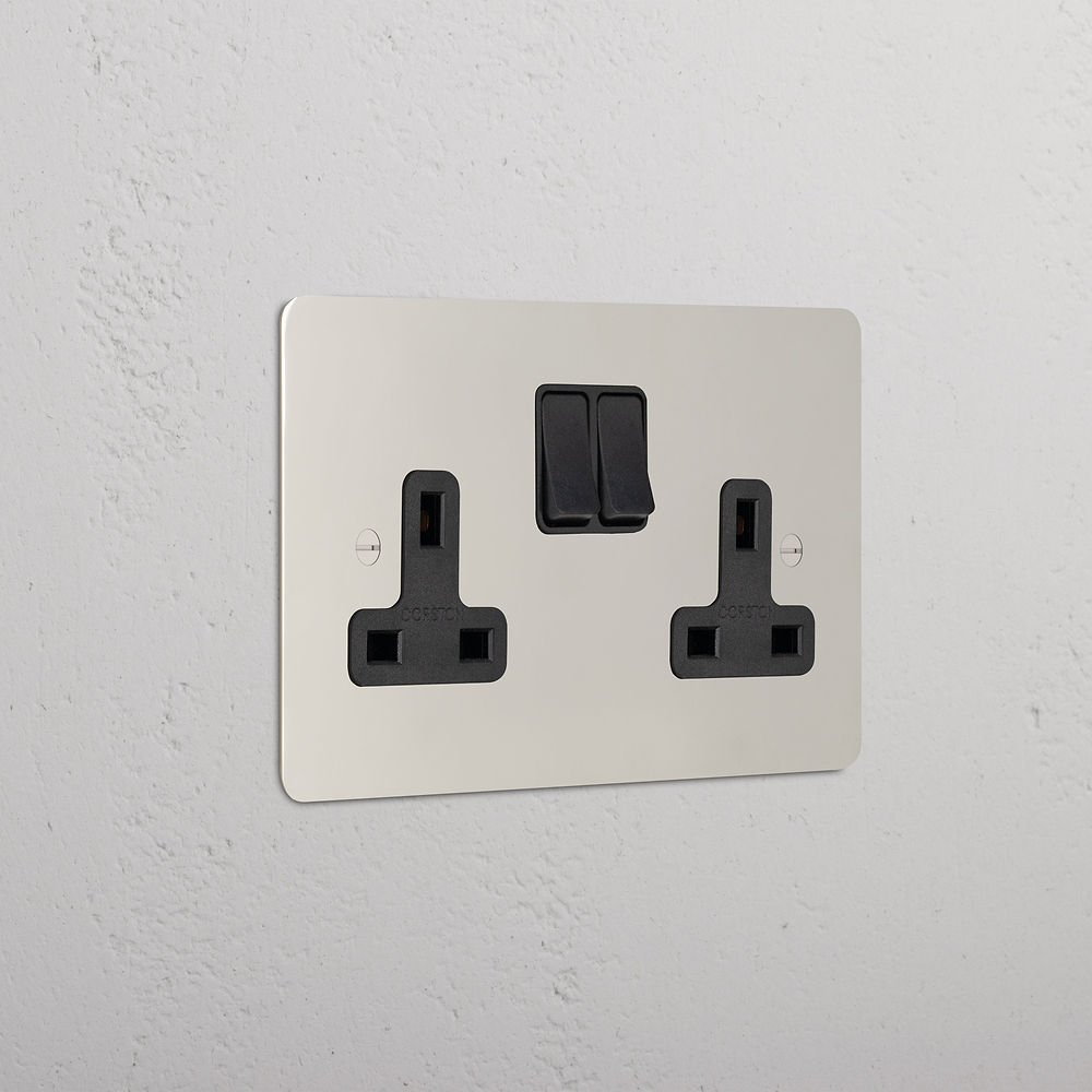 Double Socket - Polished Nickel | Black