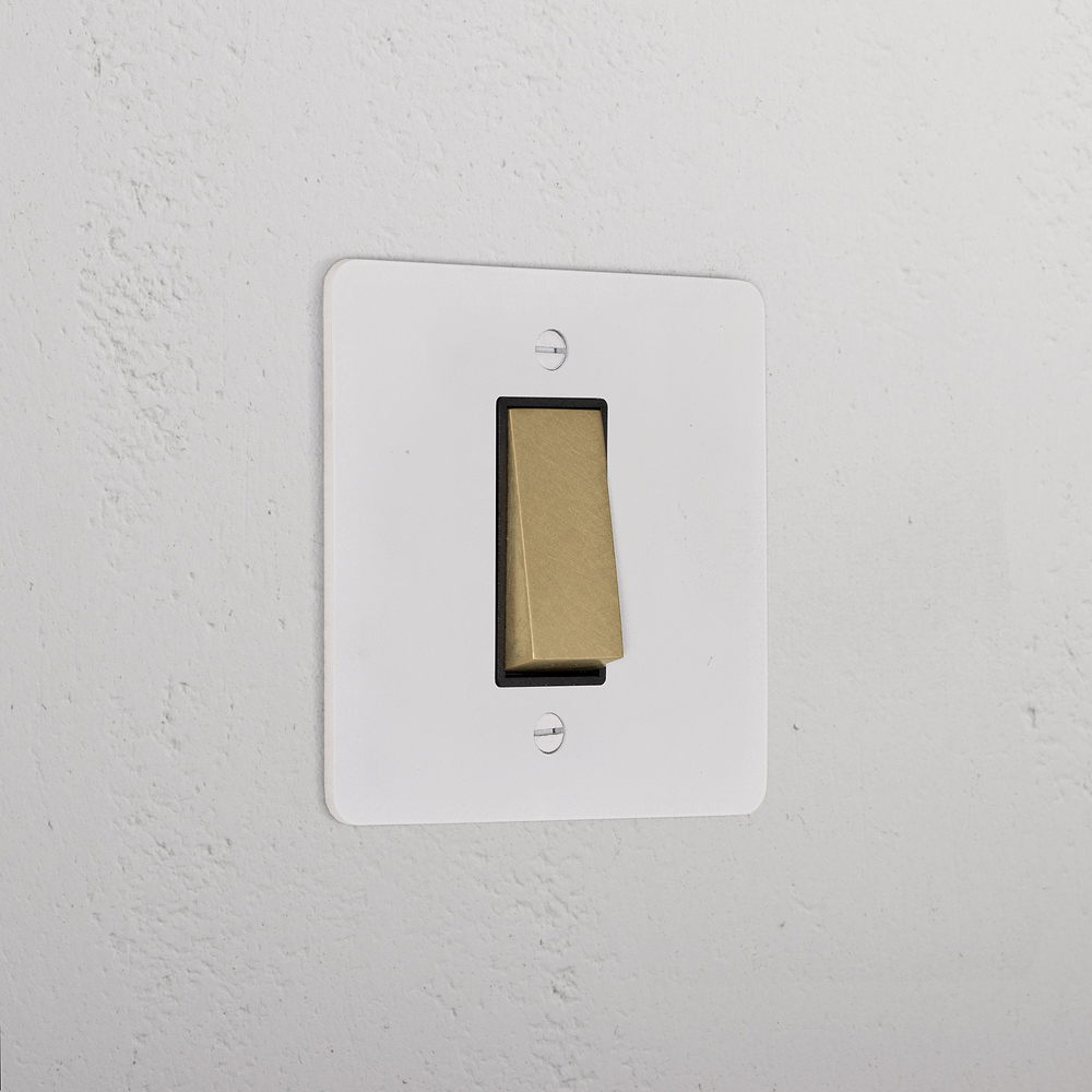 1G Double Pole Rocker Switch - Paintable Antique Brass | Black