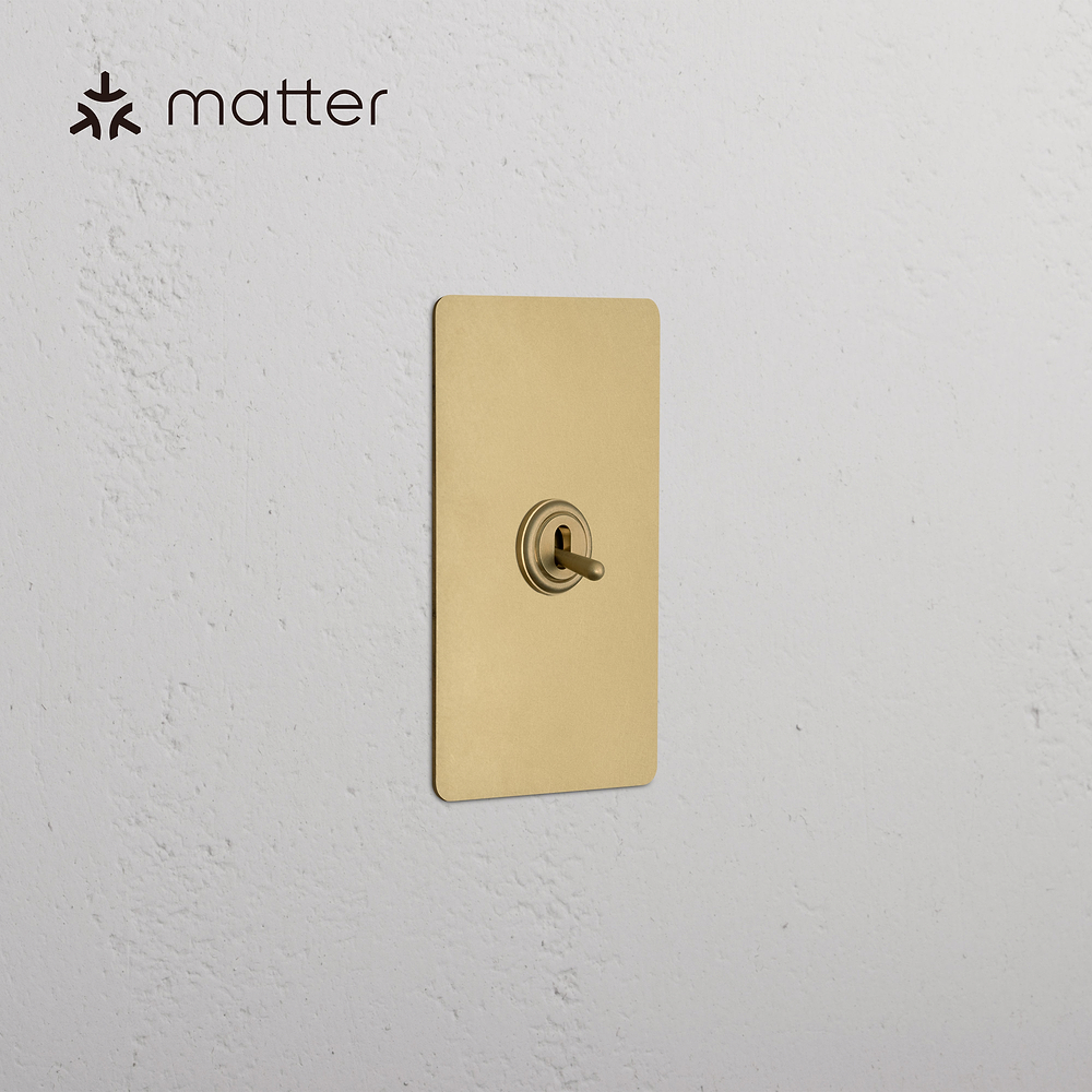 Kew 1G Smart Retractive Toggle Switch - Antique Brass