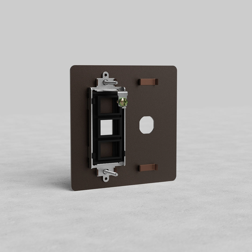 Kew 2G Switch & Keystone Plate - Bronze