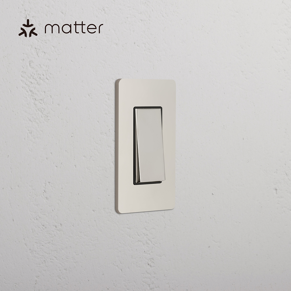 Grove 1G Smart Retractive Rocker Switch - Polished Nickel Black