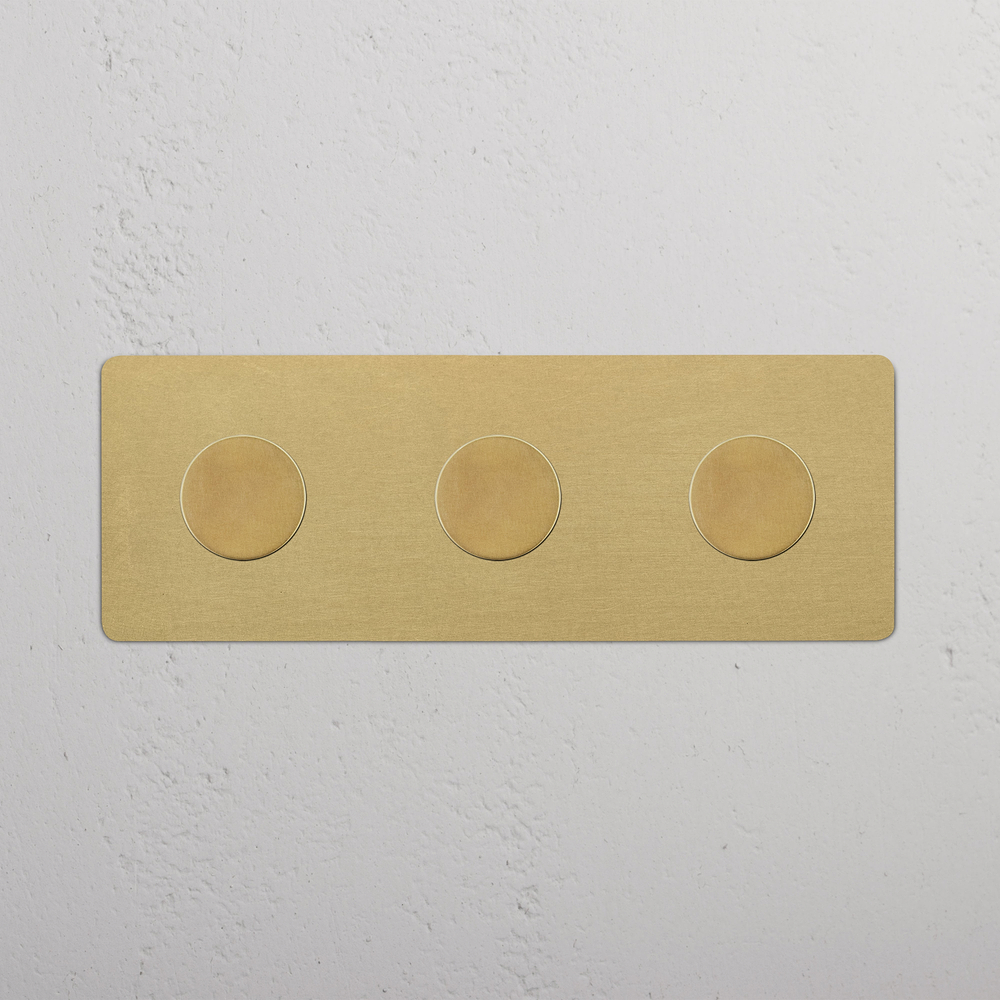 Kew Dimmer Rotativo Triplo 3x - Ottone Antico