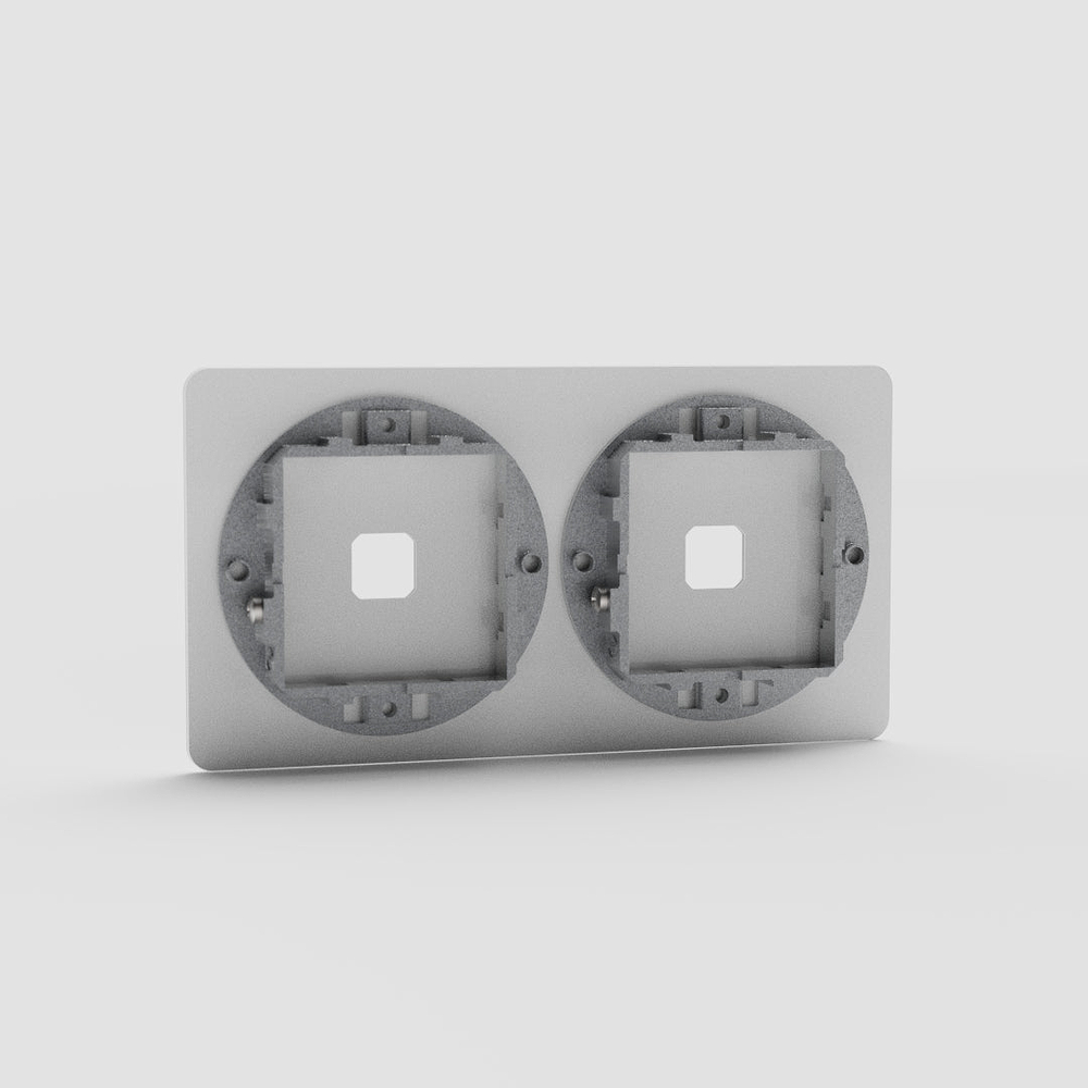 Kew Double 2x Switch Plate - Clear
