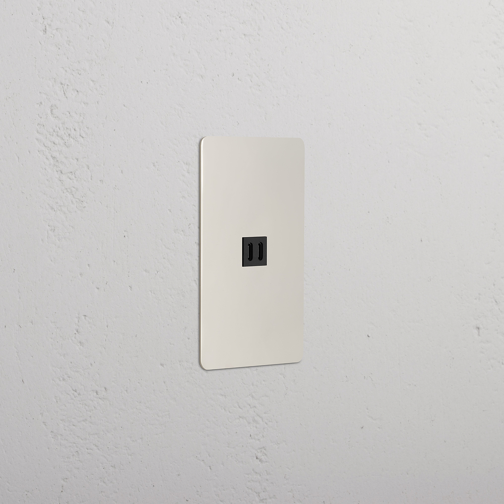 Kew 1G Fast Charge 65W USB Keystone - Polished Nickel Black