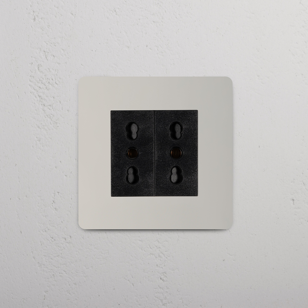 Kew Prise Bipasso x2 (Plaque Simple) - Nickel Poli | Noir