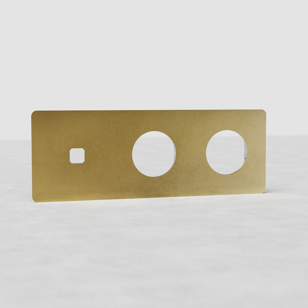 Kew Triple 1x Switch & 2x Socket Plate - Antique Brass