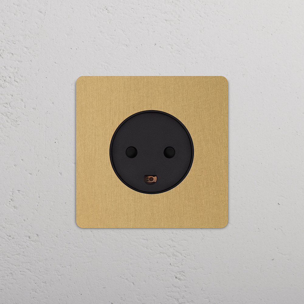 Grove Single Danish Type K Socket - Antique Brass | Black