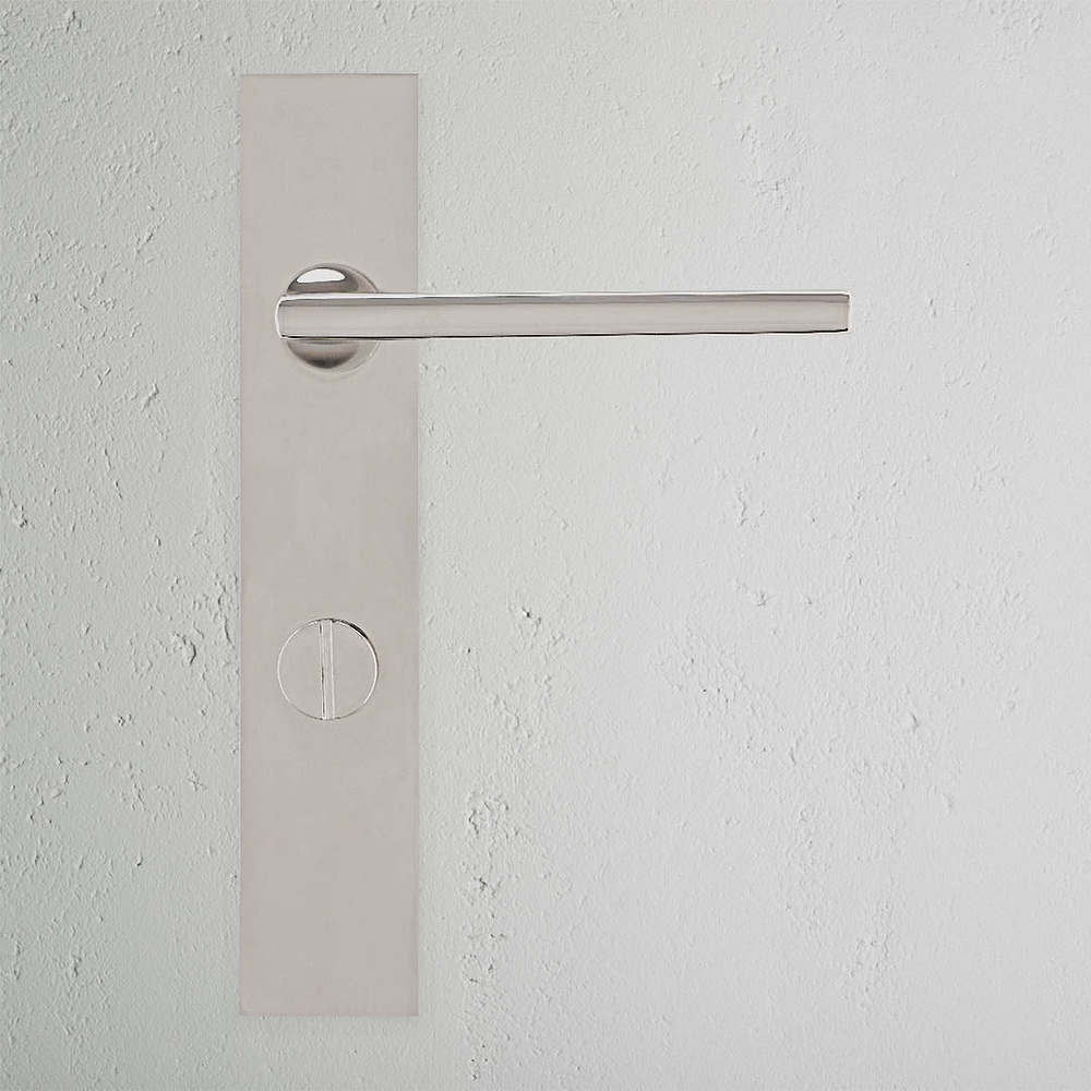 Clayton Long Plate Unsprung Door Handle & Thumbturn – Polished Nickel