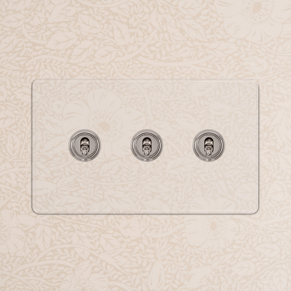 3G Two Way Toggle Switch - Clear Polished Nickel