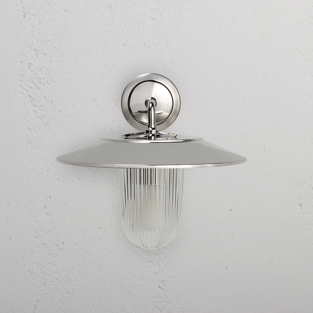 Kensington Wall Light Fluted Glass – Polished Nickel