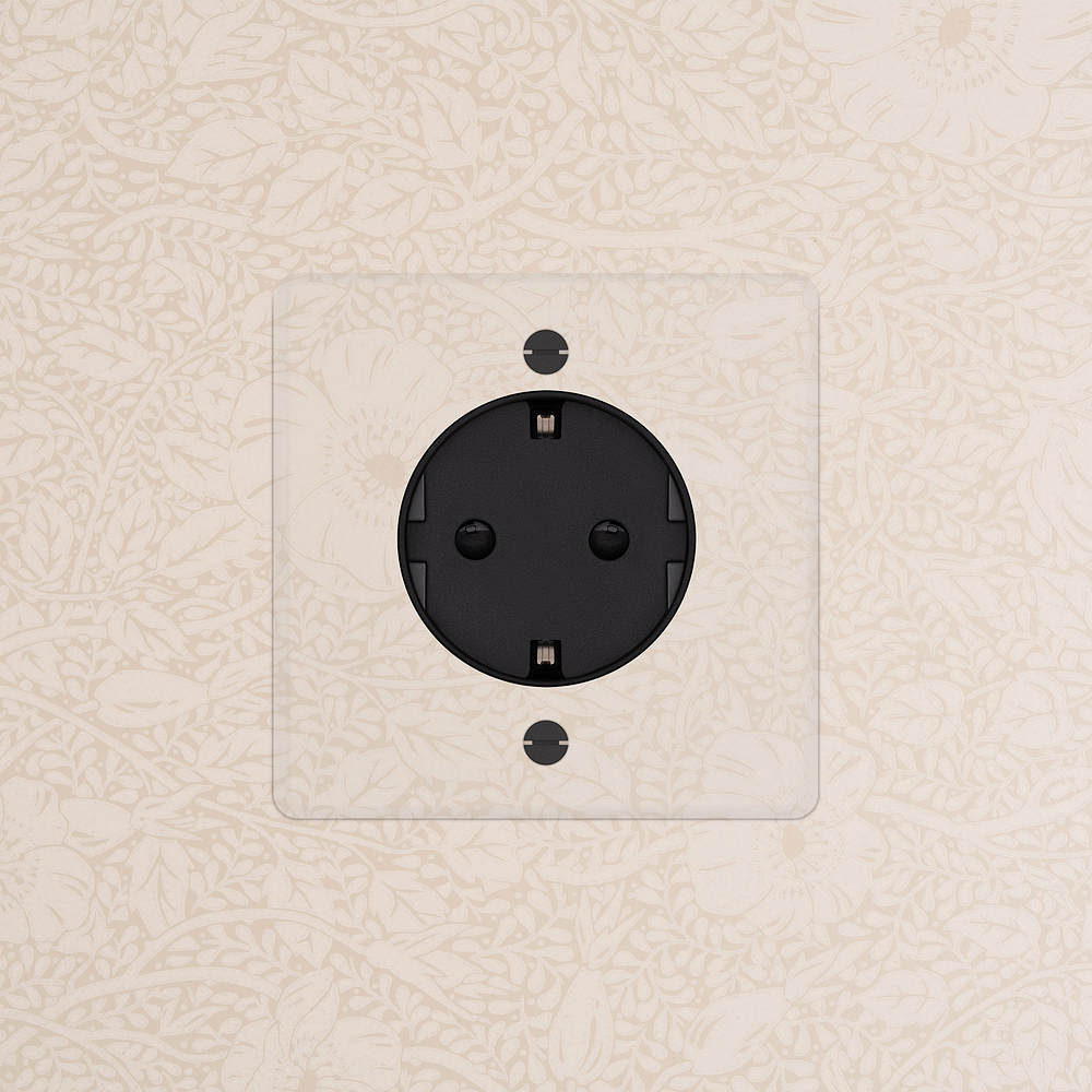 Kew Single Schuko Type F Socket - Clear | Black