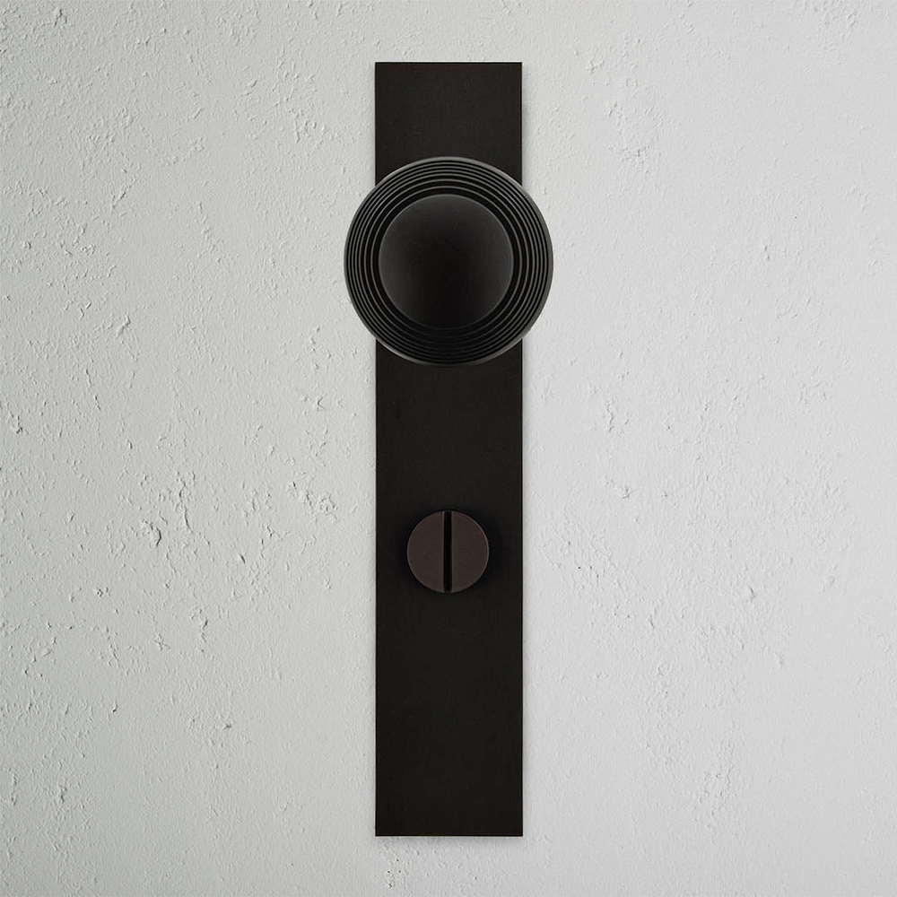 Poplar Long Plate Unsprung Door Knob & Thumbturn – Bronze