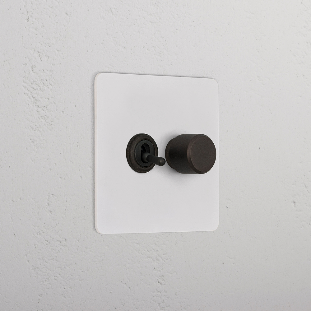 2G Toggle Switch & Dimmer Switch - Paintable Bronze