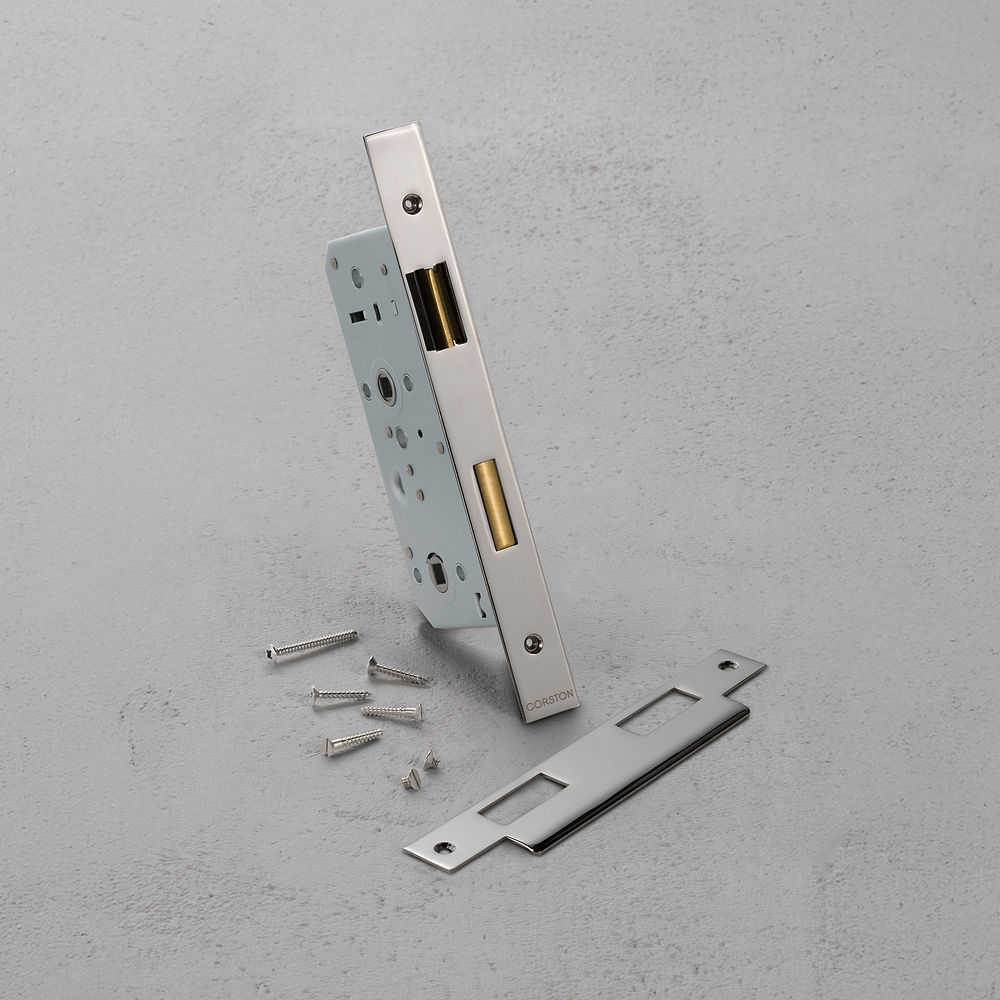 Bathroom Mortice Lock 60mm – Polished Nickel