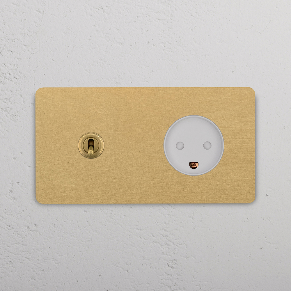 Grove Double Toggle & Danish Type K Socket - Antique Brass | White