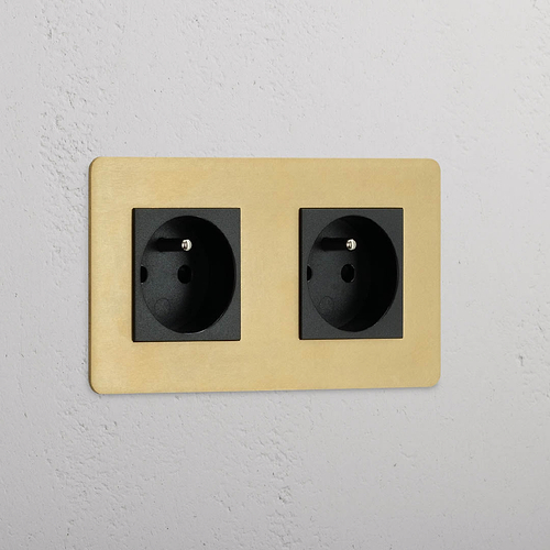 Double 2x French Power Module - Antique Brass Black