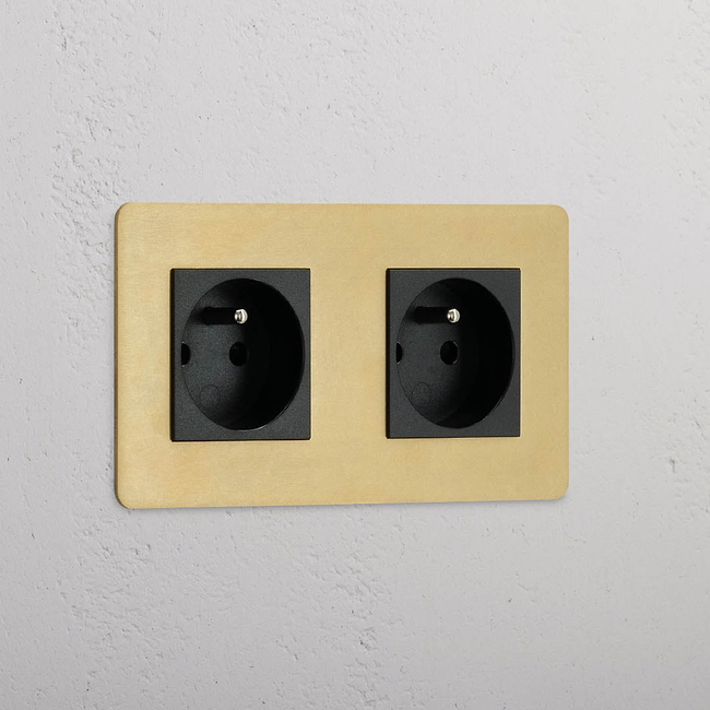 Double 2x French Power Module - Antique Brass Black