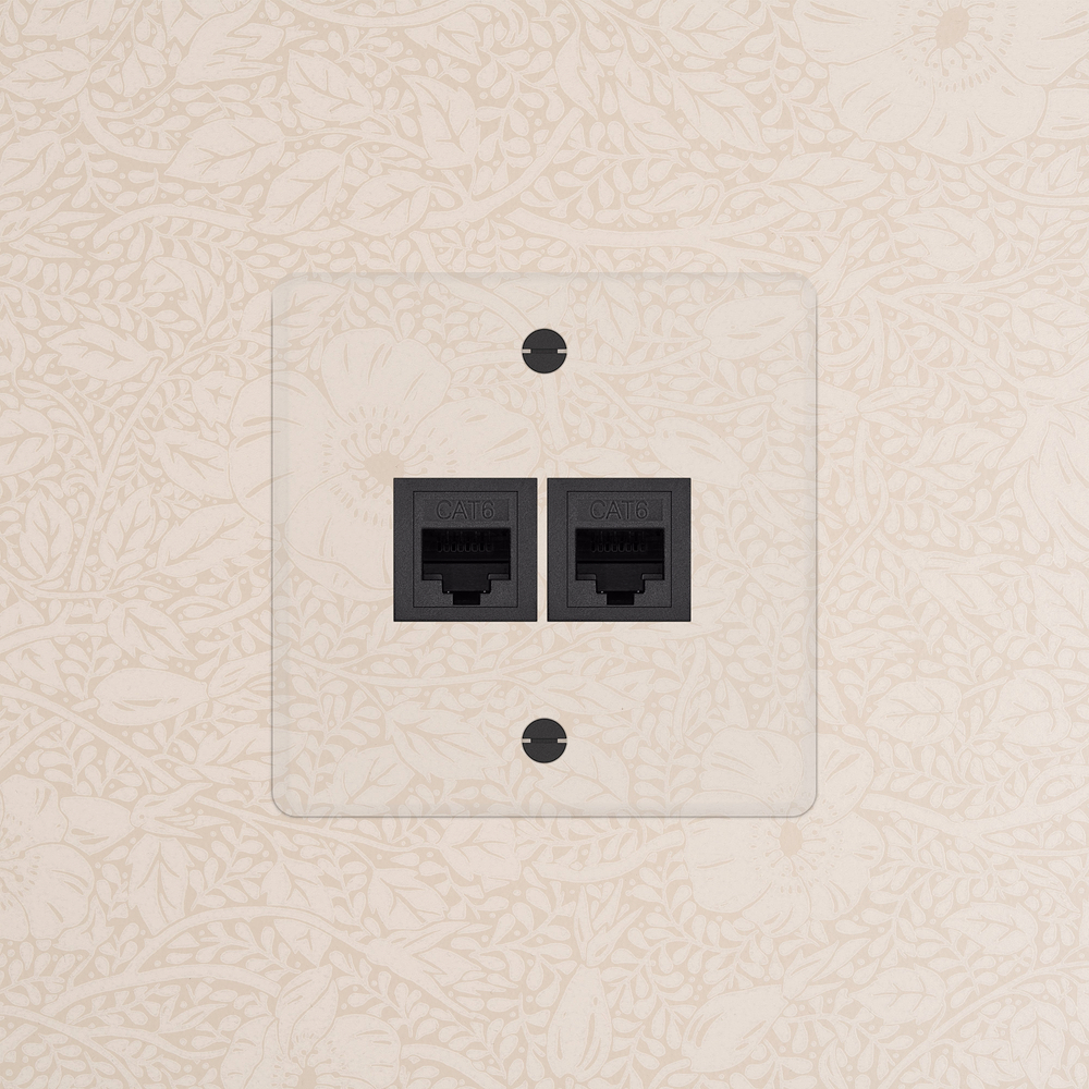 Kew Jednoduchá zásuvka 2x RJ45 – Průhledné | Černá