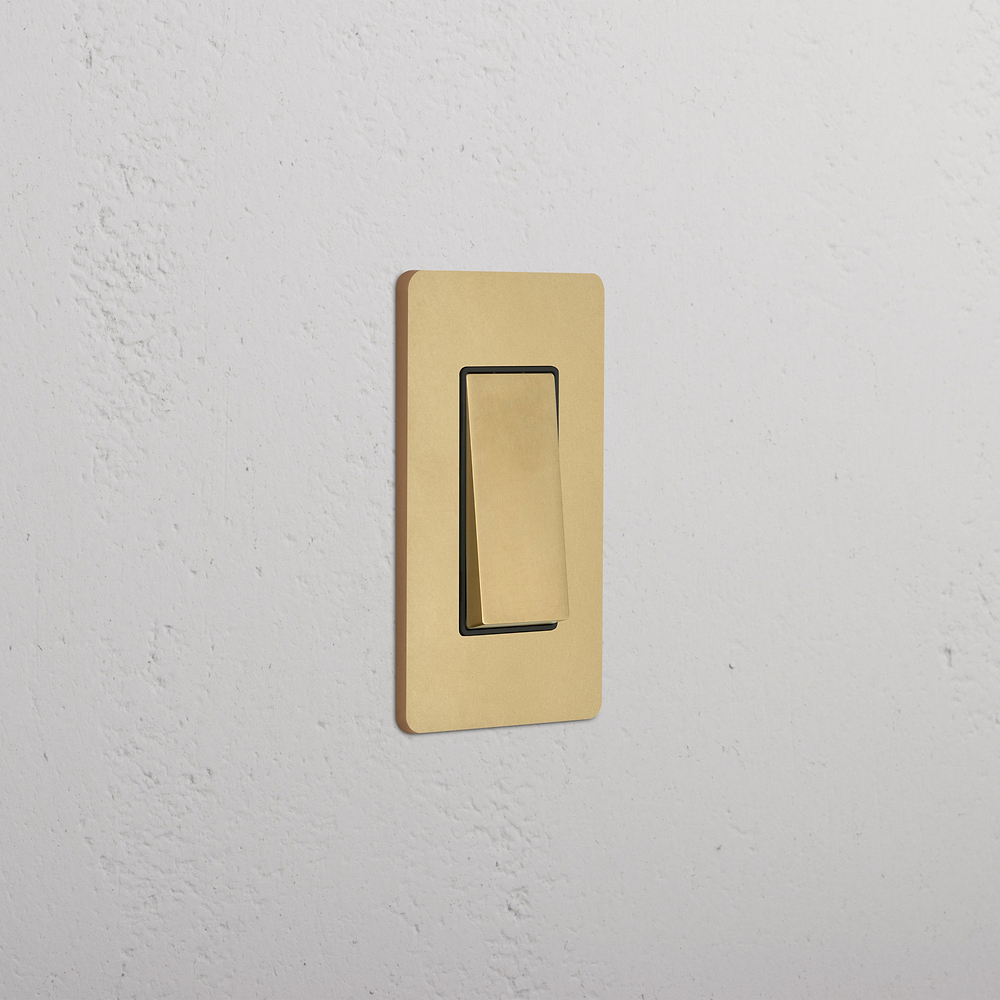 Grove 1G Dimming Retractive Rocker Switch - Antique Brass Black