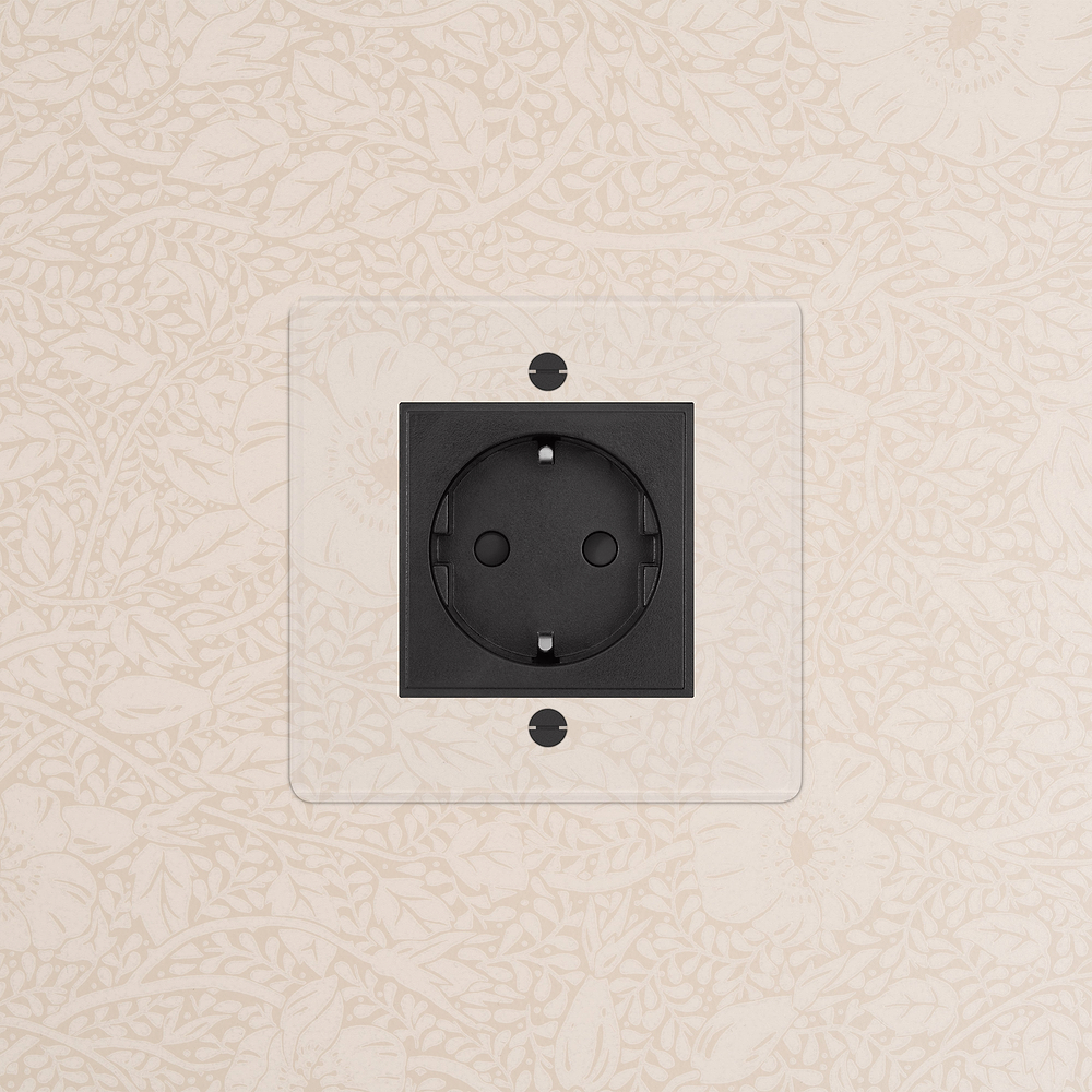 Single Schuko Socket - Clear | Black