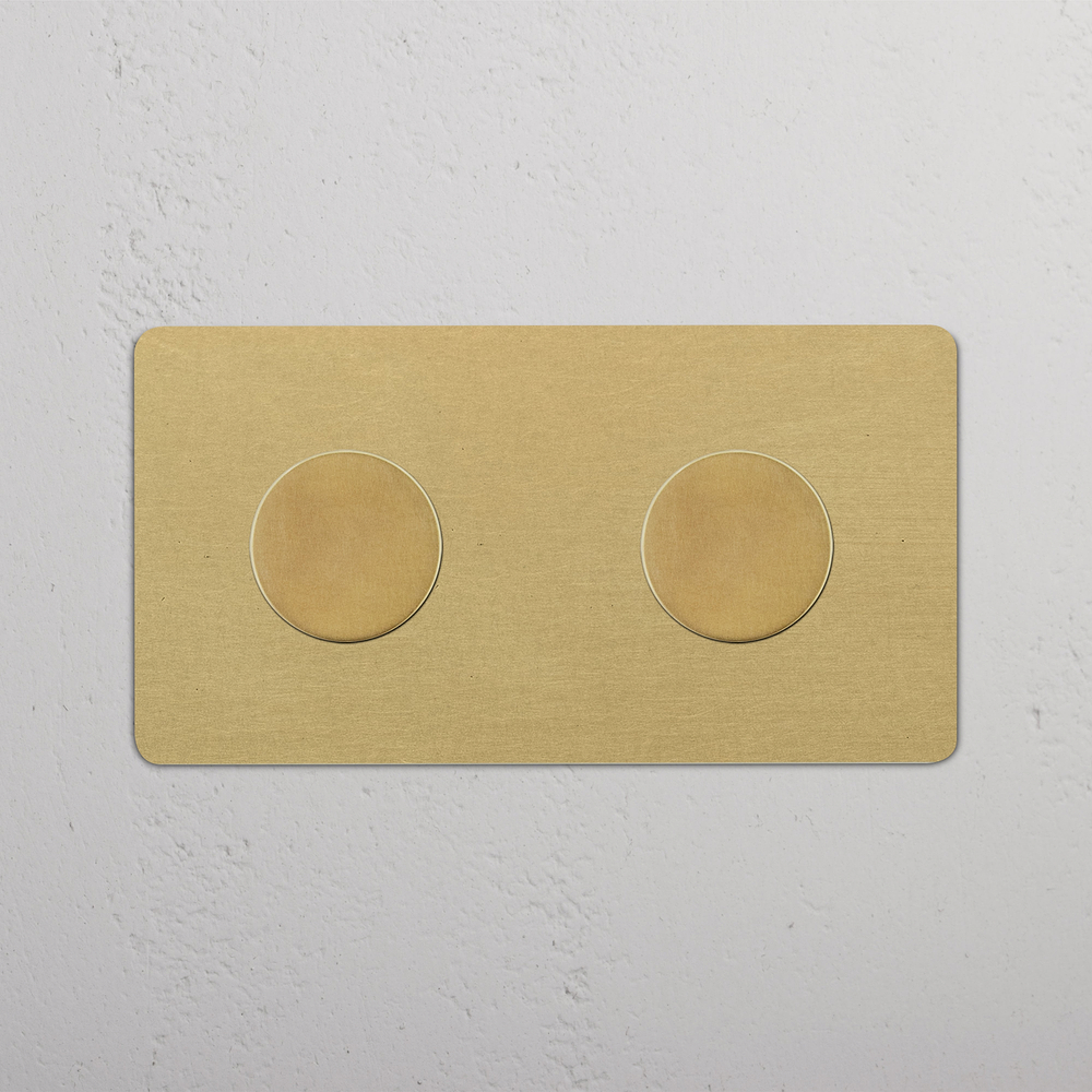 Kew Double 2x Dimmer Switch - Antique Brass