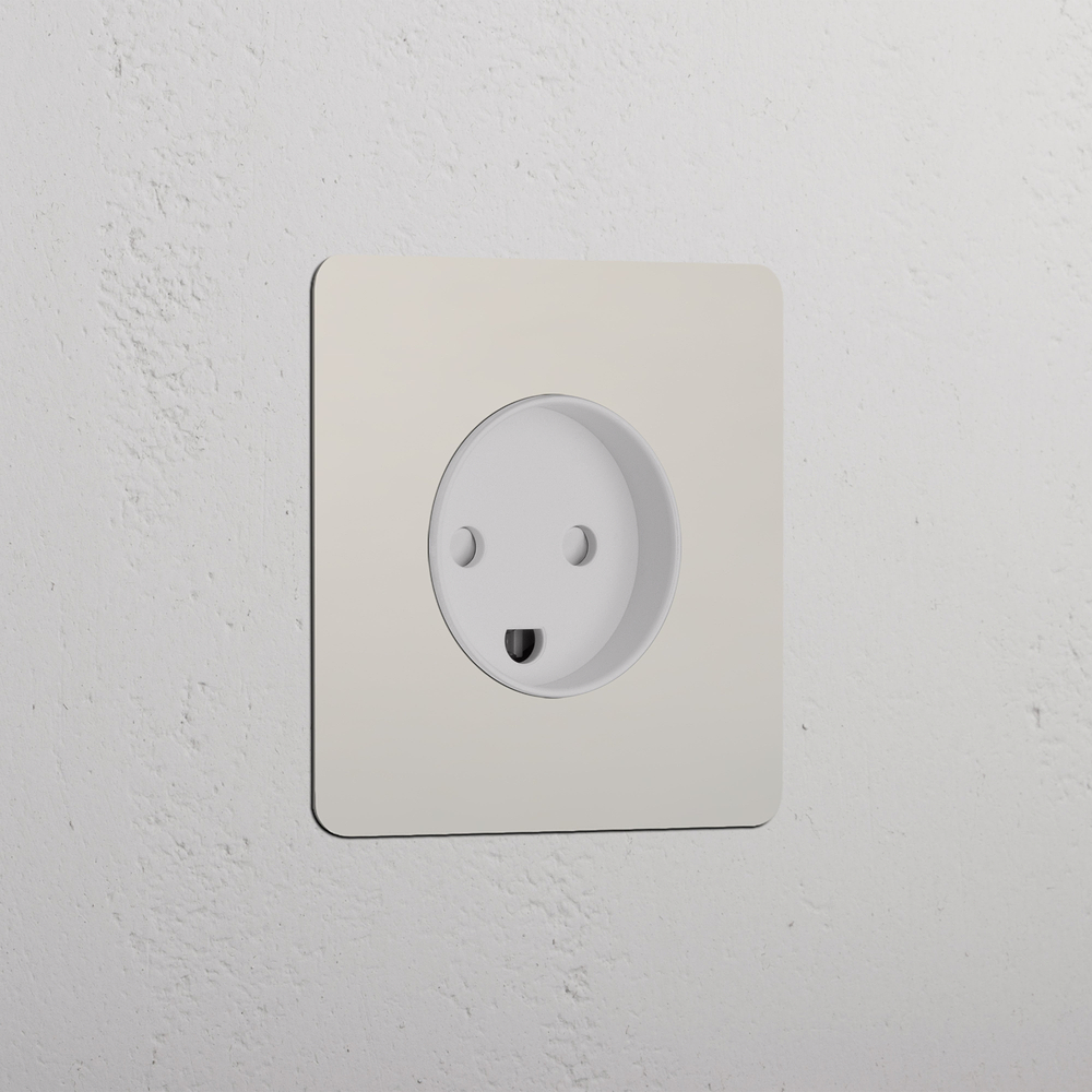 Kew Single Danish Type K Socket - Polished Nickel | White