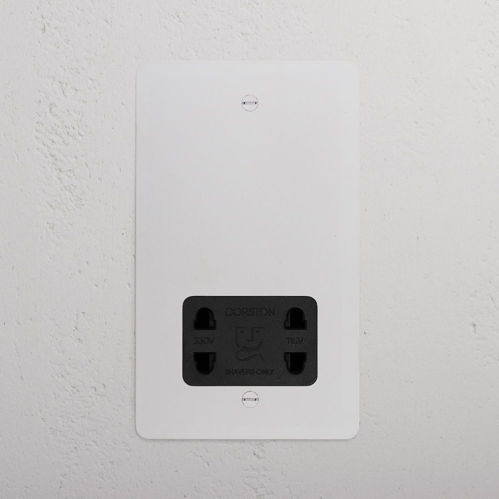 Double Shaver Socket - Paintable | Black