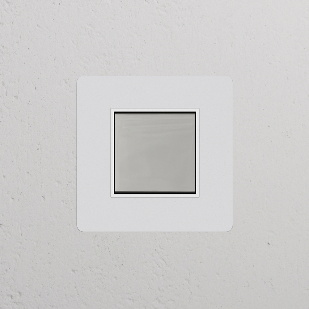 Kew Single Centre Retractive Rocker Switch - Paintable Polished Nickel | White