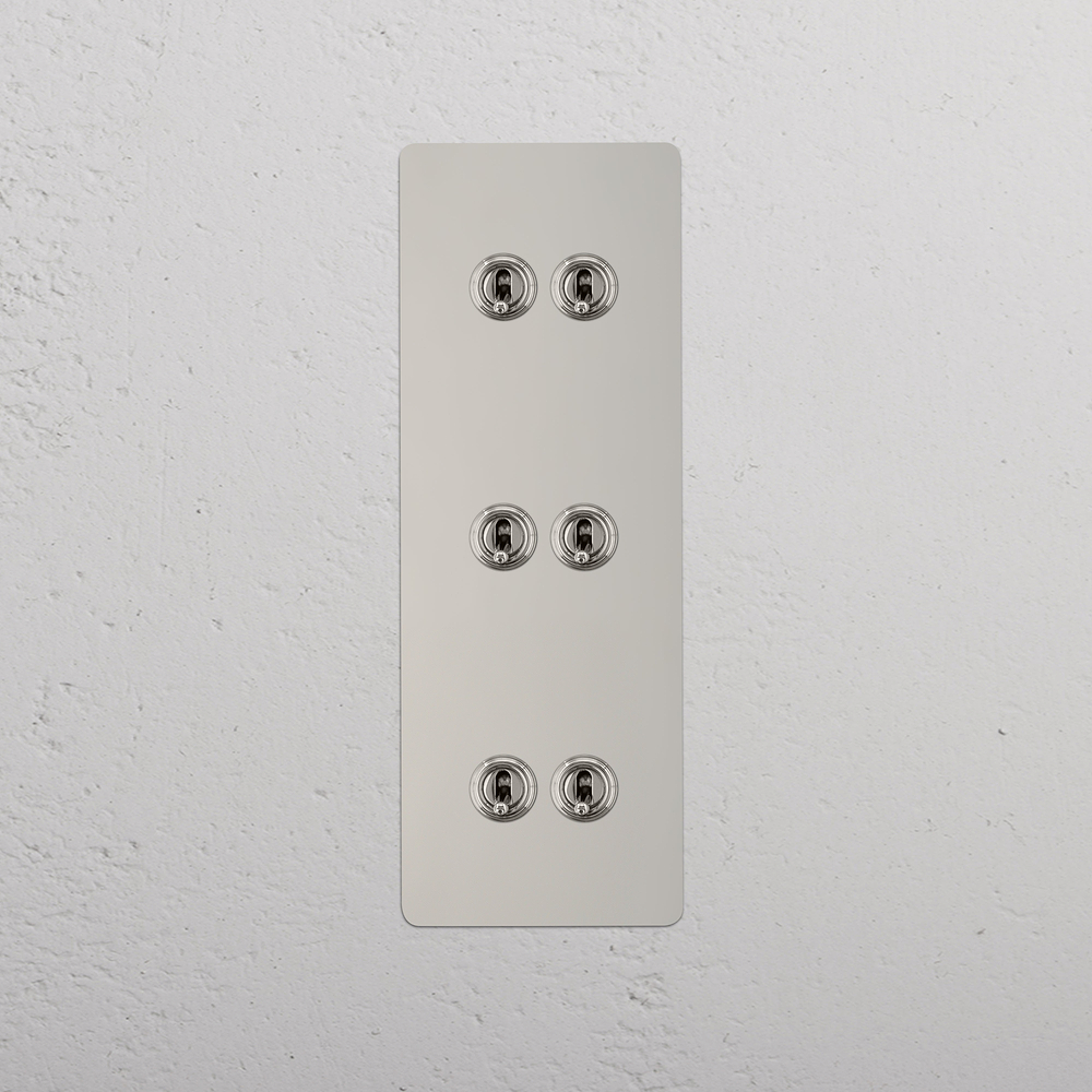 Grove Triple 6x Vertical Toggle Switch - Polished Nickel
