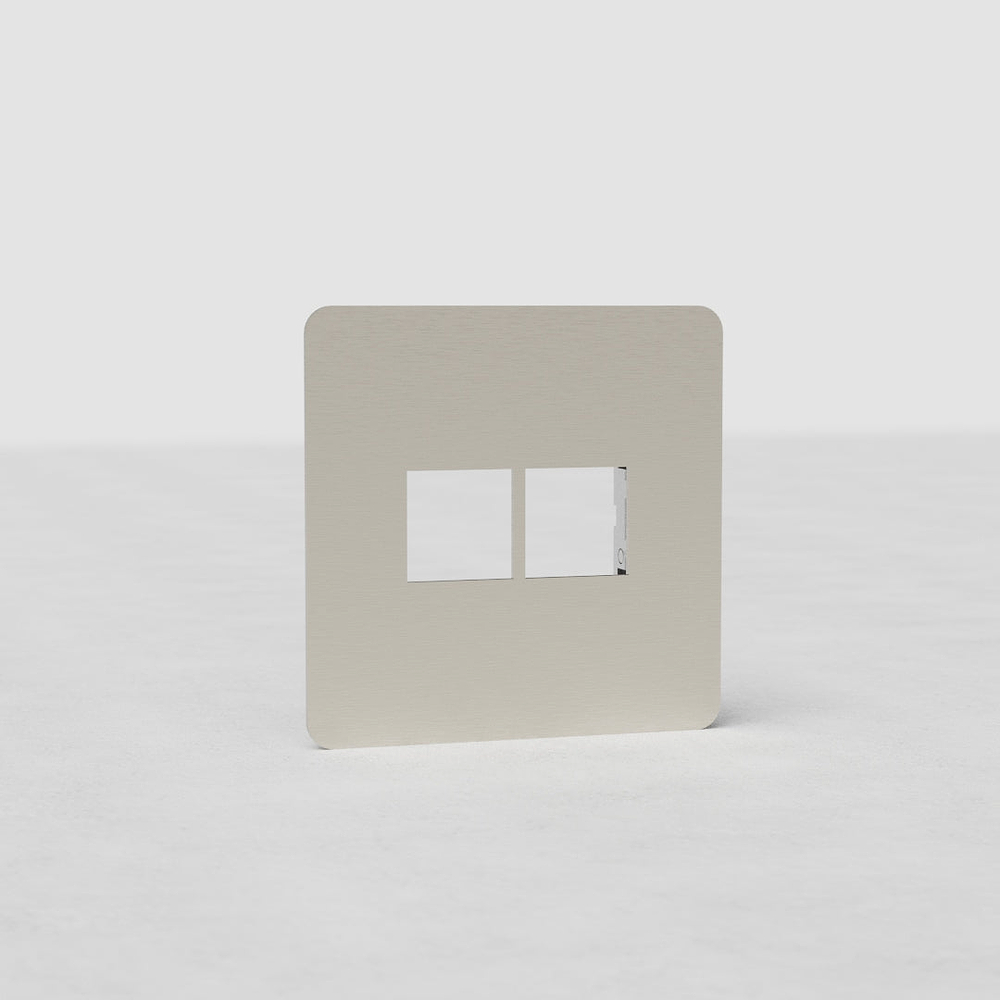 Kew Einfachrahmen 2x 20-mm-Keystone – Satinnickel